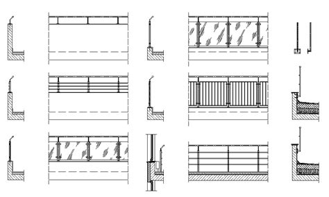 Balcony Railing Sectional Detail Dwg File Cadbull