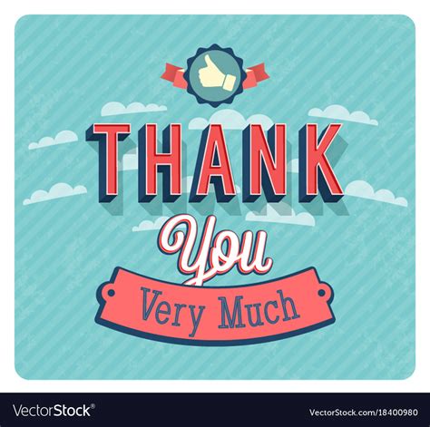 Thank You Very Much Vintage Emblem Royalty Free Vector Image