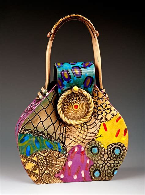 Round Pocketbook Ceramic Artistic Purse Purses And Bags Purses And