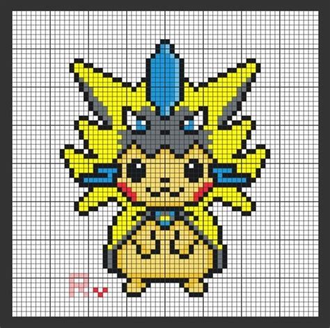 Pixel Art Pokemon Pikachu Déguisé 31 Idées Et Designs Pour Vous