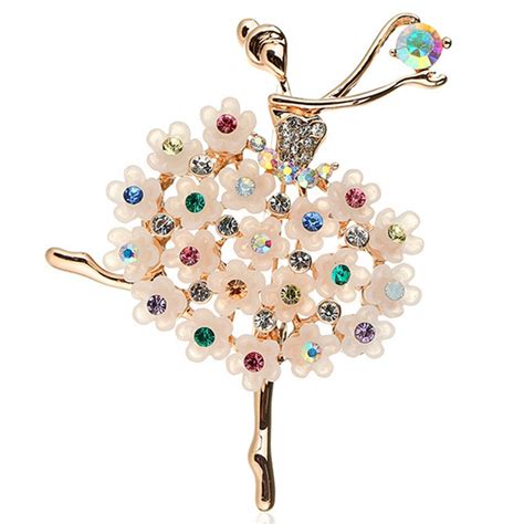 Crystals From Swarovski Brooches Jewelry Ballet Dancer Girl Brooches