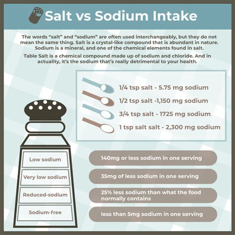 Salt Vs Sodium Intake Infographic Infographic Template