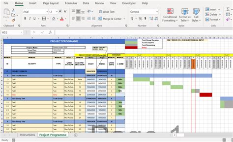 Project Schedule Template Excel Construction Schedule Template For