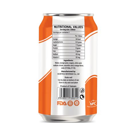 Wholesale 330ml Canned Orange Fruit Juice Aloefield Beverages Co Ltd