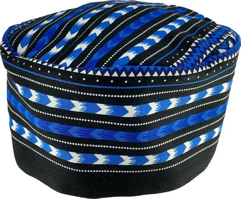 African Dashiki Hat Kente Pattern Kufi Kofi Hat Cap Style2 Black And Blue Amazonsg Fashion