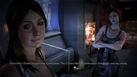 Mass Effect 3 Diana Allers Romance Scenes Youtube