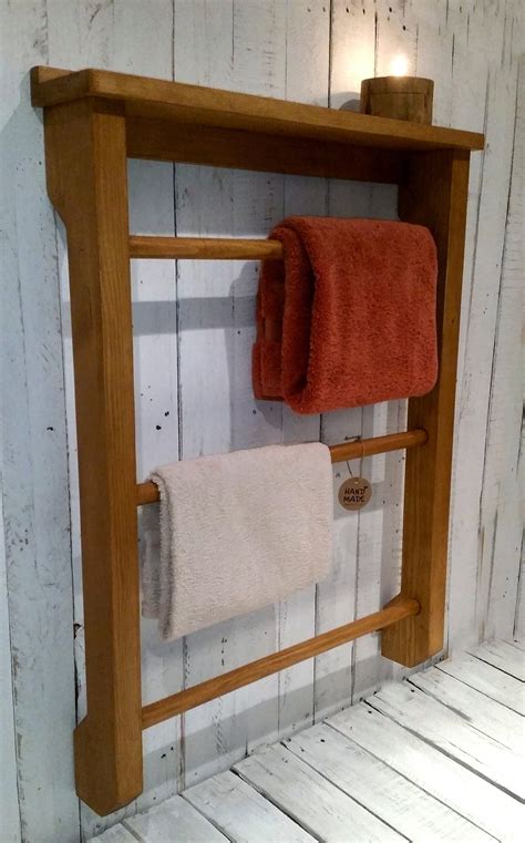 Shop wayfair for all the best wood towel bars, racks, and stands. Rustic wooden towel rail with shelf from solid reclaimed ...