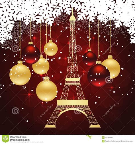 Greeting Card With Eiffel Tower Stock Vector Illustration Of