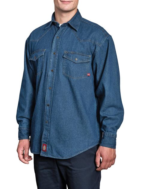 Browse our filters for additional options like brand, color, material, and much more. Dickies Relaxed Fit Long Sleeve Denim Shirt - 5744