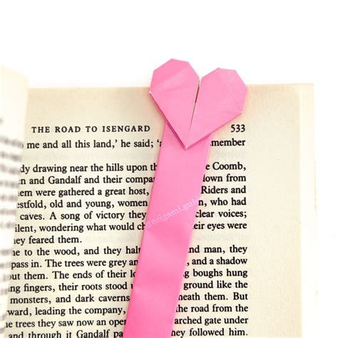 Origami Heart Bookmark Printable Instructions
