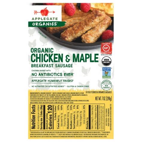 Applegate Organic Chicken Maple Breakfast Sausage Oz Fred Meyer