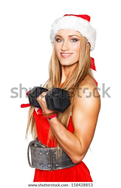 Sexy Blonde Fitness Woman Dumbbell Isolated 스톡 사진 158428853 Shutterstock