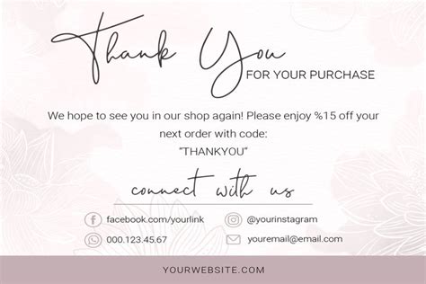 Business Thank You Card Template For Your Purchase Order
