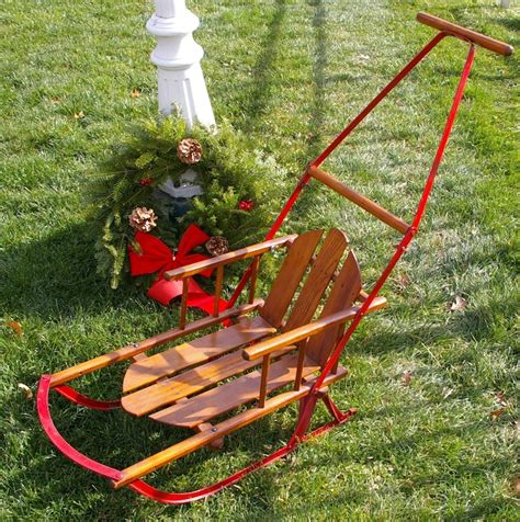 Antique Childs Push Sled Or Christmas Decoration On Sale Etsy