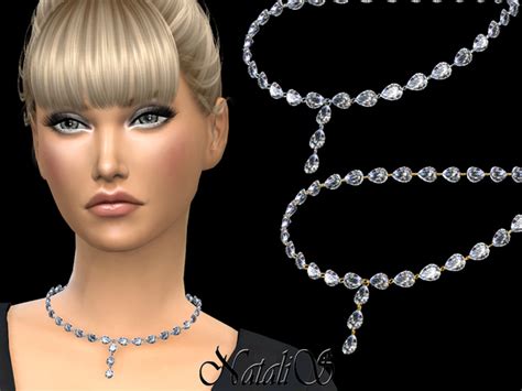 Pear Cut Diamond Necklace 002 By Natalis At Tsr Sims 4 Updates