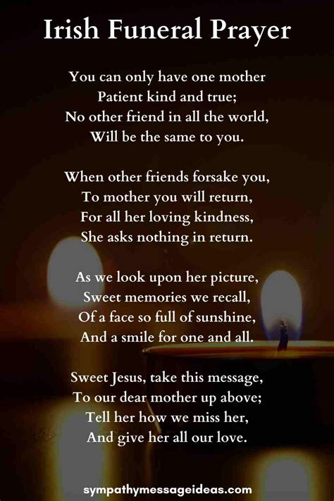 Irish Funeral Prayer Mother