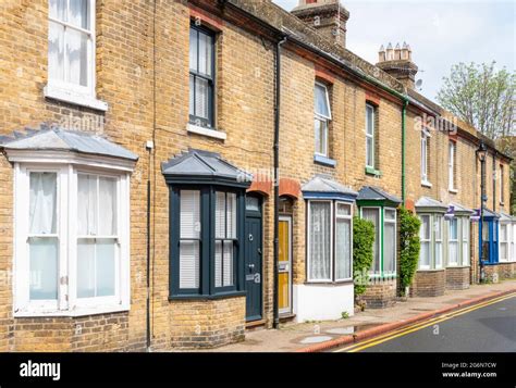 Row Of Terraced Houses On St Peters Grove In Canterbury Kent England Uk