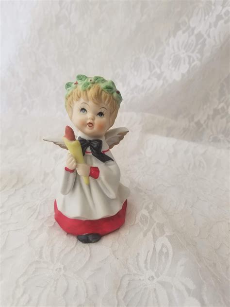 Vintage Porcelain Angel Figurine ~ Frankel Imports ~ Christmas 1950s