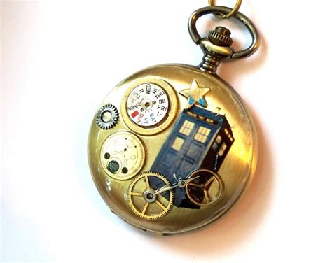 Doctor Who Pocket Watch Cosmic Working Watch With Fob Etsy