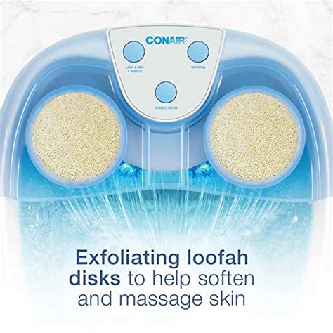 conair waterfall pedicure foot spa bath with blue led lights massaging bubbles and massage