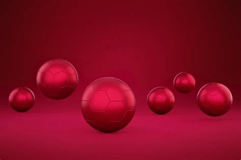 Premium Photo Abstract 3d Soccer Ball Red Background