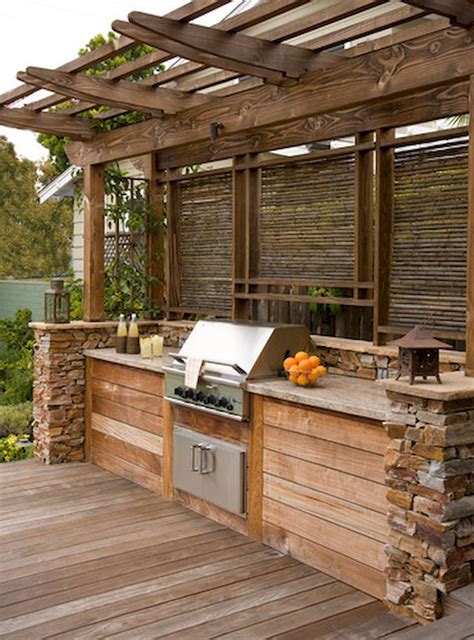 Rustic Outdoor Kitchen On A Budget Backyards Patio Ideas Diseño De