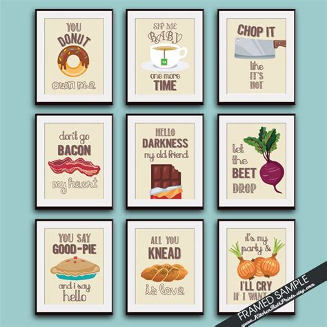 Funny Kitchen Song Series Set Of 9 Art Prints Featured In