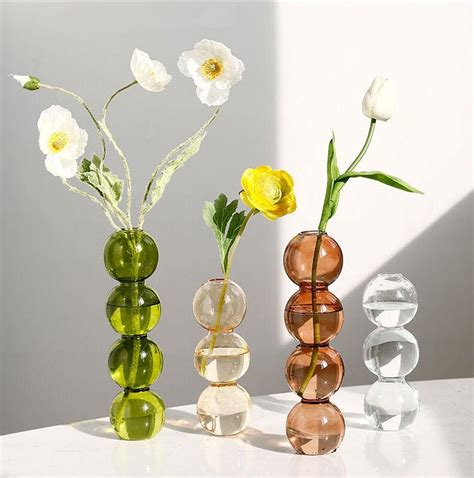 Bubble Glass Vase Flower Arrangement Small Vases Interior Etsy Uk