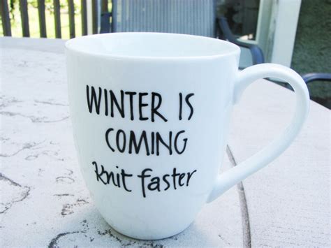 Winter Is Coming Knit Faster Mug For Coffee Or Tea Etsy