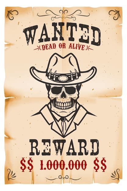 Vintage Wanted Poster Template With Old Paper Texture Background