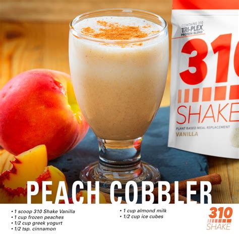 Peach Cobbler Shake Recipe 310 Shake Recipes Nutrition Shake Recipes Shake Recipes