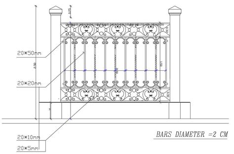 Balcony Railing Sectional Detail Dwg File Cadbull Arc