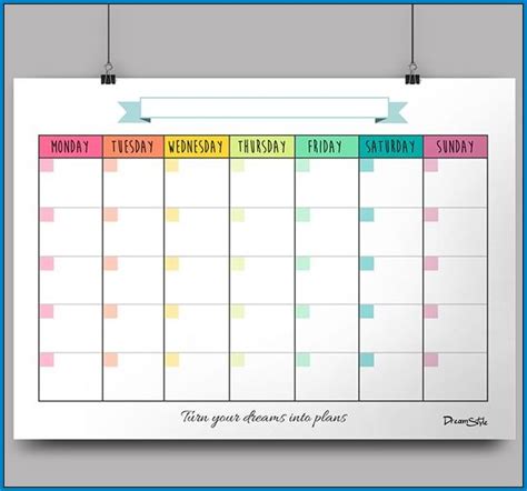 √ Free Monthly Planner Printable Template