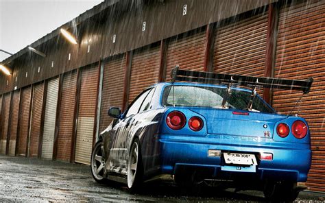 Blue Sports Car Wallpaper Dark Night Rain Nissan Nissan Gt R Wallpaper Free Supercar Picture HD