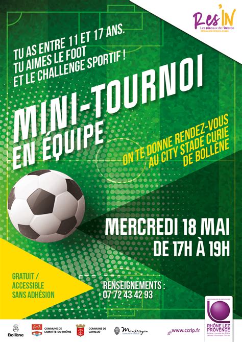 Mini Tournoi De Foot Le 18 Mai Au City Stade Curie De Bollène Espaces