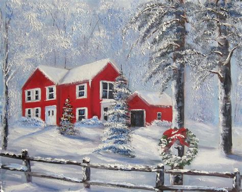 Christmas Landscape Painting At Explore Collection