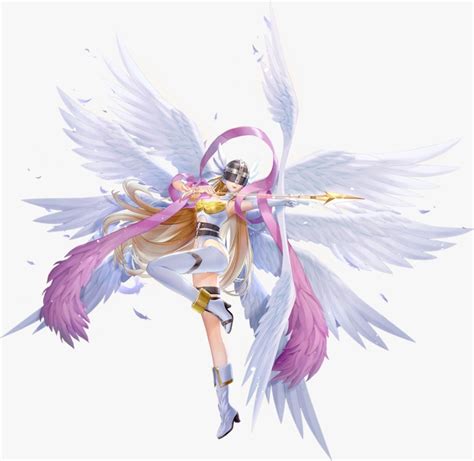 angewomon digimon angel angel girl belt long hair mask wings image view gelbooru