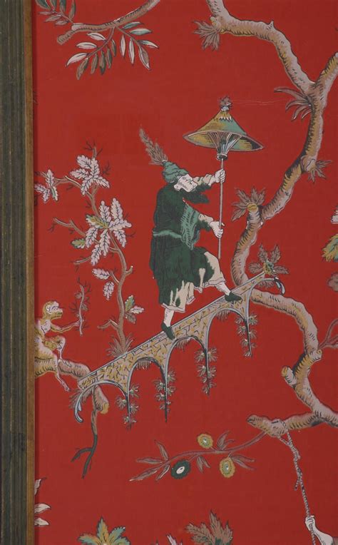 Pair Of French Chinoiserie Wallpaper Panels Circa 1910