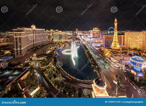 Aerial View Of Las Vegas Strip At Night Editorial Stock Image Image