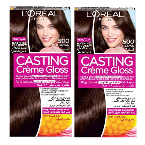 Buy L Oreal Paris Casting Creme Gloss 500 Light Brown Pack Of 2 X 108 Ml Online At