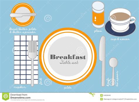 See more ideas about breakfast table setting, breakfast table, table settings. BREAKFAST TABLE SETTING stock vector. Illustration of ...