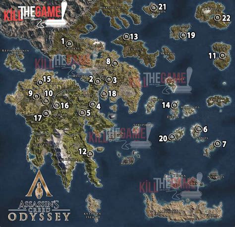 World Map Assassins Creed Odyssey Tombs Location Kill The Game
