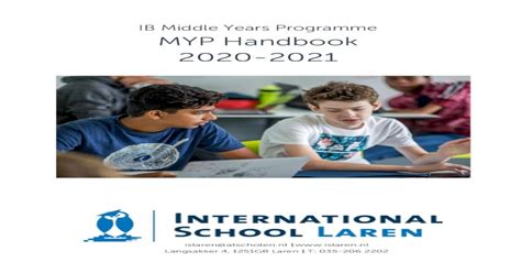 Ib Middle Years Programme Myp Handbook 2020 2021the Ib Middle Years