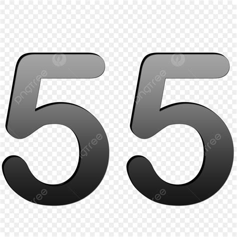 Number 55 Clipart Vector Gum Black Number 55 Isolated On White