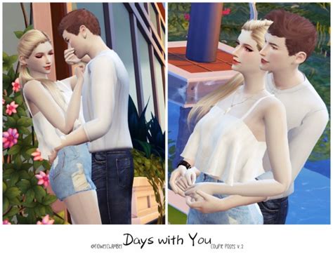 Flower Chamber Days With You Couple Poses Set V2 • Sims 4 Downloads