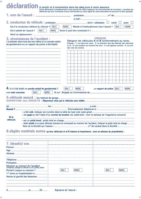 Comment Remplir Un Constat Amiable Sans Tiers