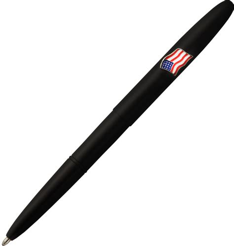 Fisher Bullet Space Pen Matte Black W American Flag