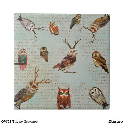 Owls Tile Vintage Ceramic Owls Ceramic Tiles Decorating Your Home Vintage World Maps Zazzle
