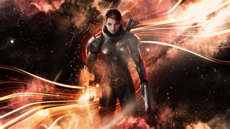 Wallpaper 1920x1080 Px Commander Shepard Jane Shepard Mass Effect