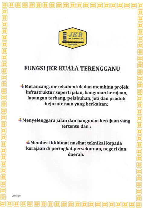 Jawatan kosong jabatan kerja raya (jkr). Jabatan Kerja Raya Kuala Terengganu - FUNGSI